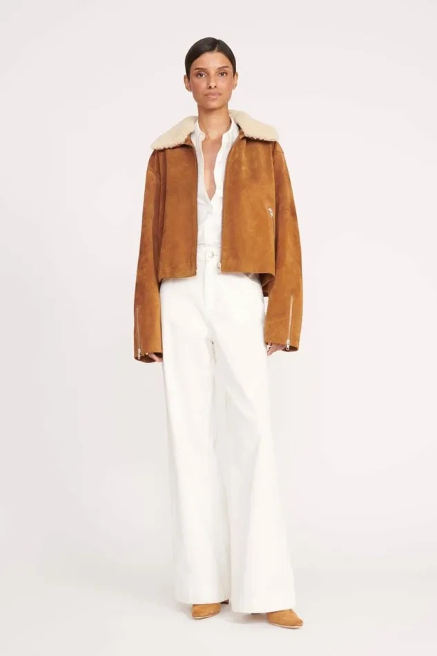 STAUD Outerwear and Jackets LENORA JACKET Tan 8211 Women STAUD Outerwear and Jackets LENORA JACKET Tan 8211 Women