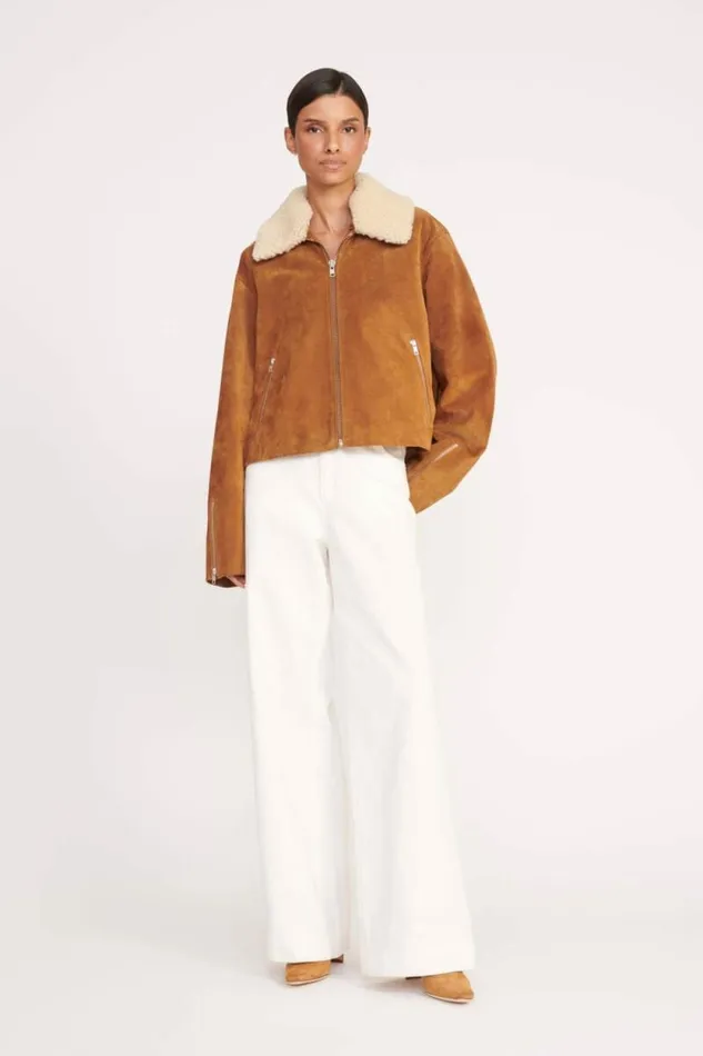 STAUD Outerwear and Jackets LENORA JACKET Tan 8211 Women STAUD Outerwear and Jackets LENORA JACKET Tan 8211 Women