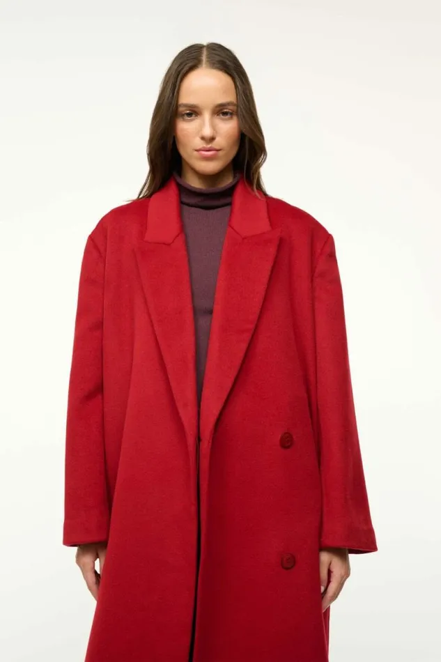 STAUD Outerwear and Jackets SERGE COAT Rouge 8211 Women