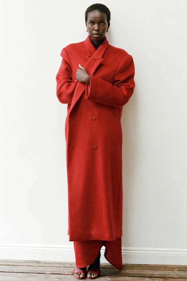 STAUD Outerwear and Jackets SERGE COAT Rouge 8211 Women