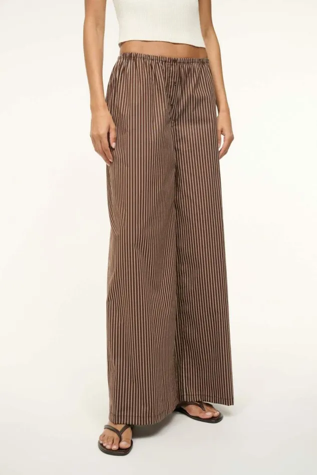 STAUD Pants and Shorts BONFIRE PANT Dark Oak Micro Stripe 8211 Women STAUD Pants and Shorts BONFIRE PANT Dark Oak Micro Stripe 8211 Women