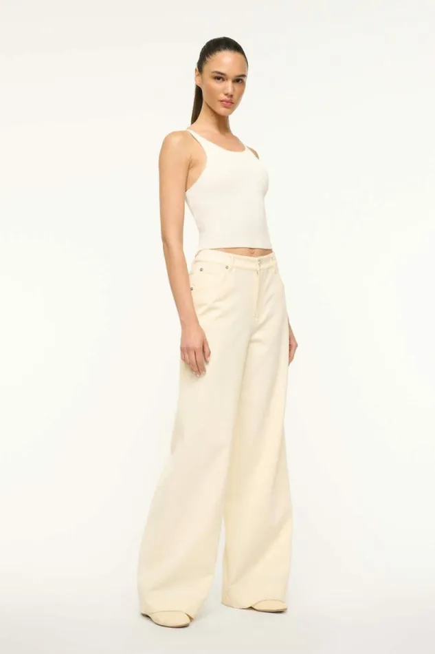 STAUD Pants and Shorts GRAYSON PANT Ecru 8211 Women STAUD Pants and Shorts GRAYSON PANT Ecru 8211 Women