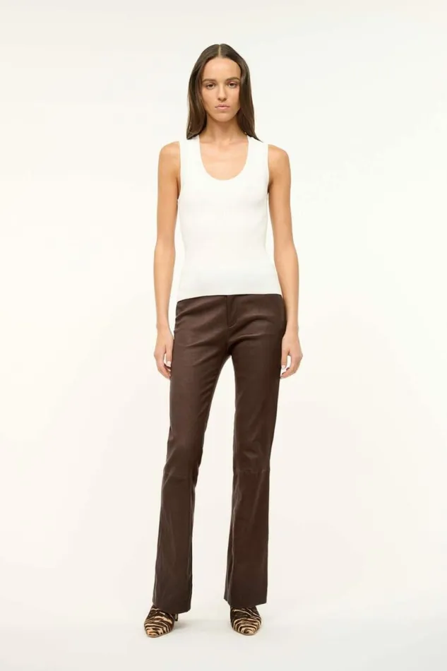 STAUD Pants and Shorts HANOVER LEATHER PANT Tiramisu 8211 Women