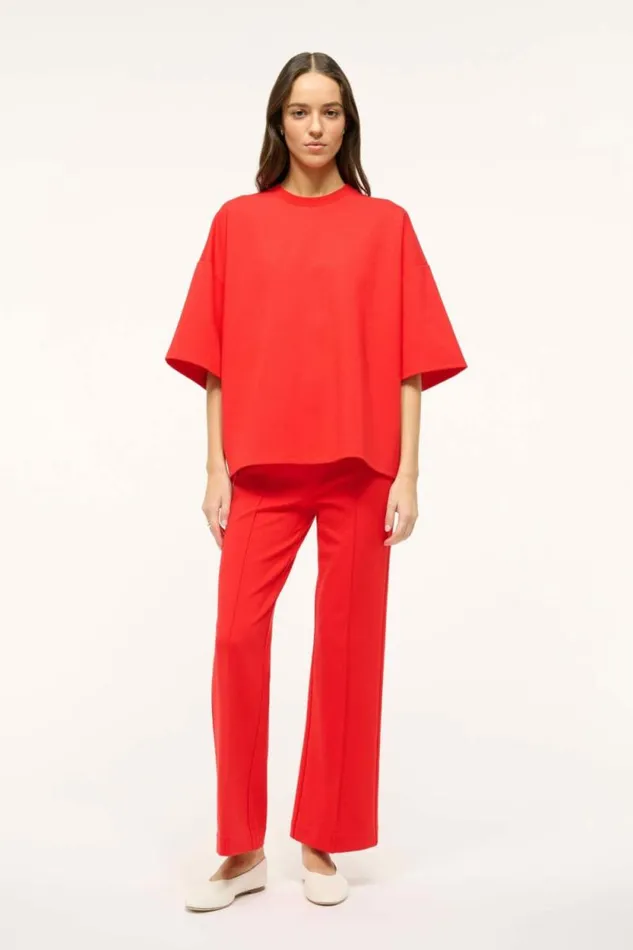 STAUD Pants and Shorts KNACK PANT Red Rose 8211 Women
