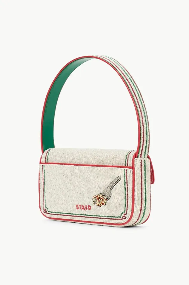 STAUD Shoulder TOMMY BEADED BAG Tomato 8211 Women