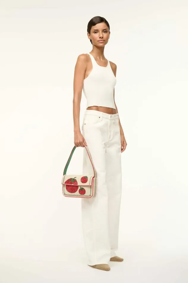 STAUD Shoulder TOMMY BEADED BAG Tomato 8211 Women