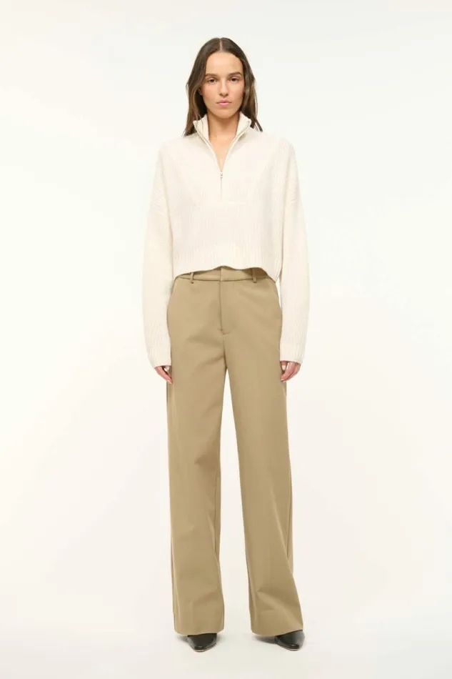 STAUD Sweaters CASHMERE CROPPED HAMPTON SWEATER Ivory 8211 Women