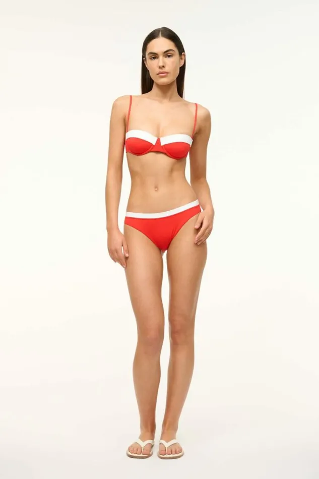 STAUD Swim GEMMA BIKINI BOTTOM Red White 8211 Women