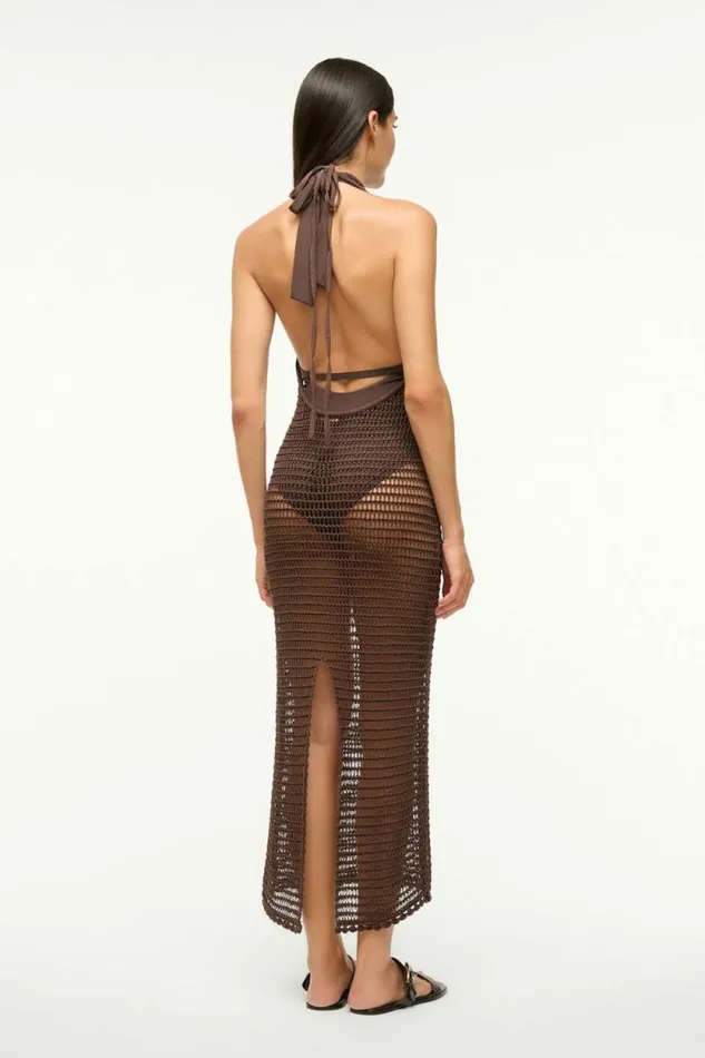 STAUD Swim JANE DRESS Dark Chocolate 8211 Women STAUD Swim JANE DRESS Dark Chocolate 8211 Women