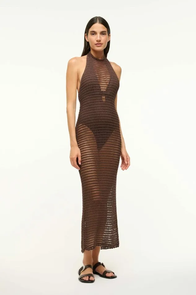 STAUD Swim JANE DRESS Dark Chocolate 8211 Women STAUD Swim JANE DRESS Dark Chocolate 8211 Women