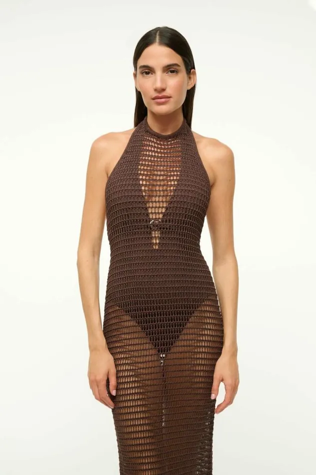 STAUD Swim JANE DRESS Dark Chocolate 8211 Women STAUD Swim JANE DRESS Dark Chocolate 8211 Women
