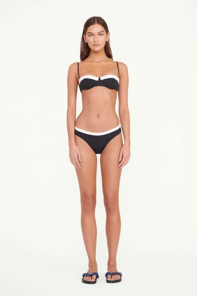STAUD Swim JO BALCONETTE BIKINI TOP Black White 8211 Women STAUD Swim JO BALCONETTE BIKINI TOP Black White 8211 Women