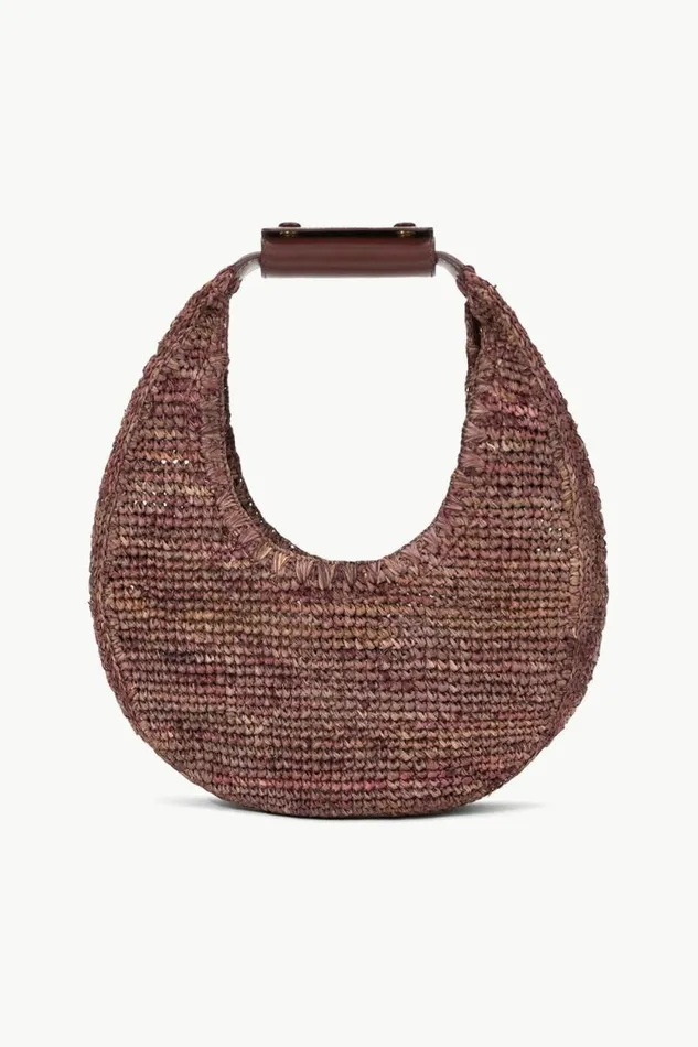STAUD Swim MOON RAFFIA TOTE BAG Mahogany 8211 Women