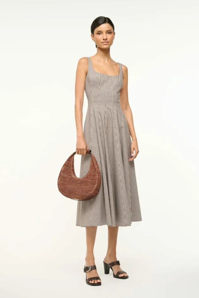 STAUD Swim MOON RAFFIA TOTE BAG Mahogany 8211 Women STAUD Swim MOON RAFFIA TOTE BAG Mahogany 8211 Women