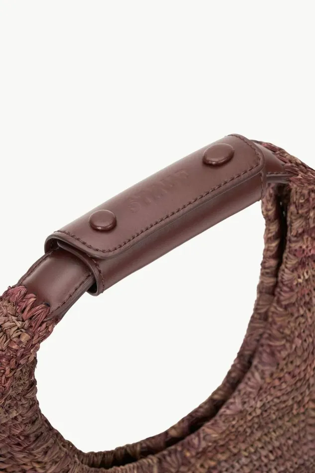 STAUD Swim MOON RAFFIA TOTE BAG Mahogany 8211 Women STAUD Swim MOON RAFFIA TOTE BAG Mahogany 8211 Women