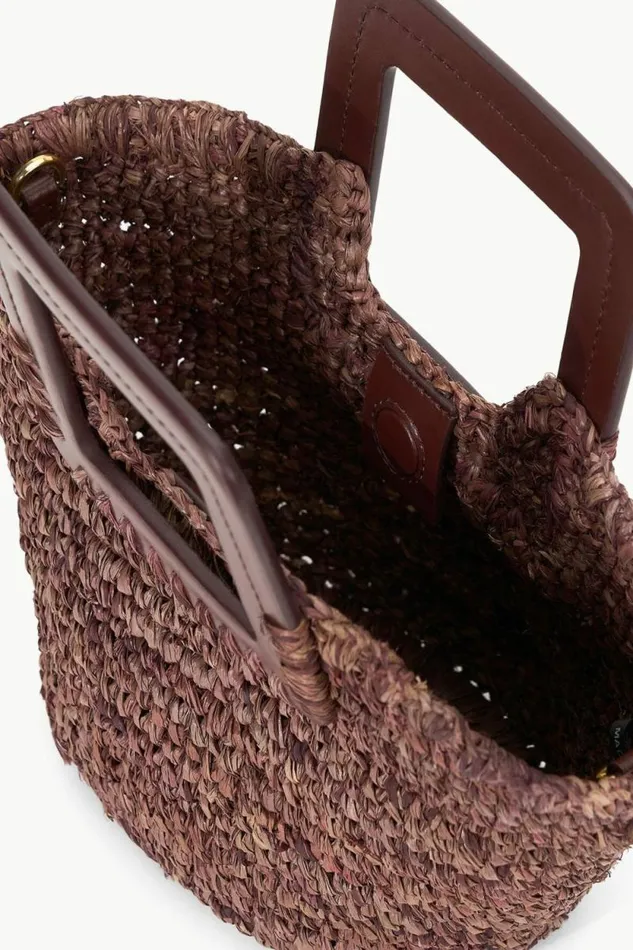 STAUD Swim SHIRLEY RAFFIA MINI BUCKET Mahogany 8211 Women STAUD Swim SHIRLEY RAFFIA MINI BUCKET Mahogany 8211 Women