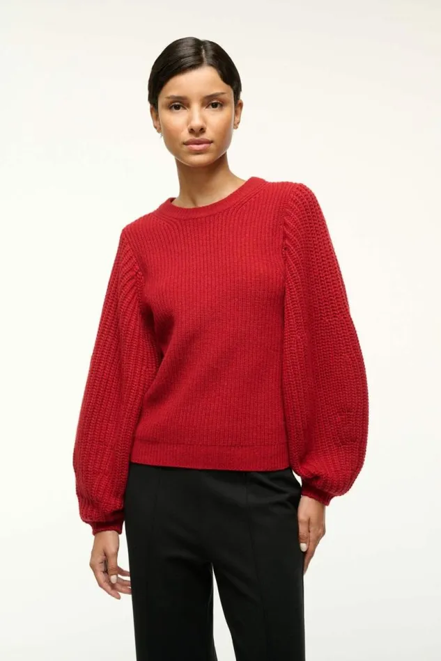 STAUD The Knit Shop AURA SWEATER Rouge 8211 Women