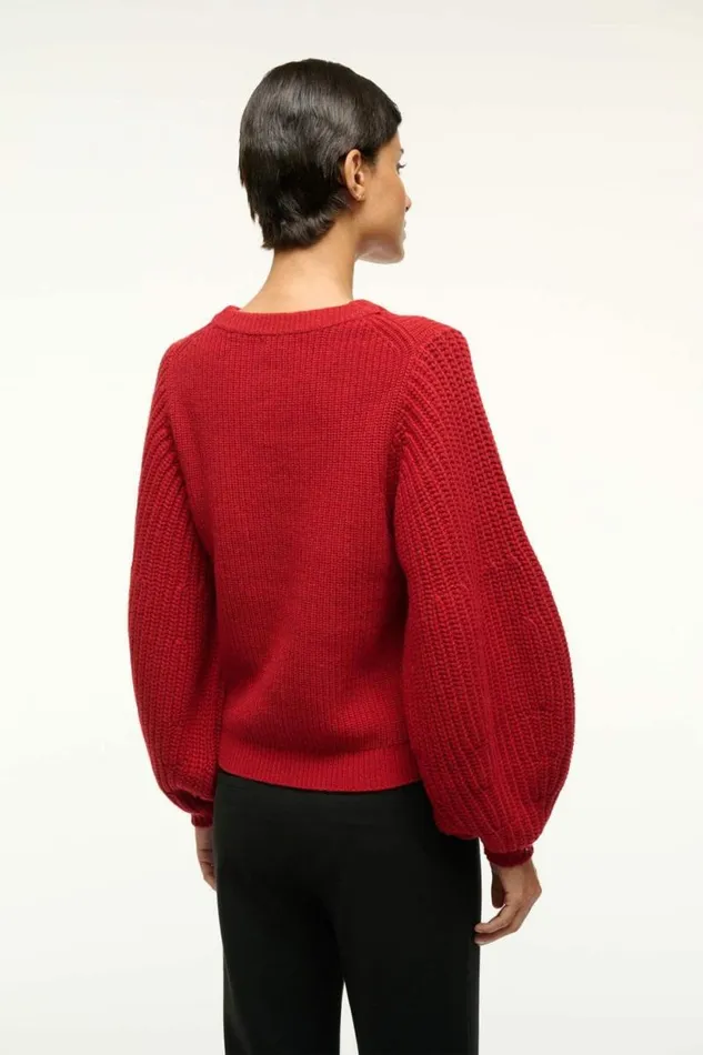 STAUD The Knit Shop AURA SWEATER Rouge 8211 Women