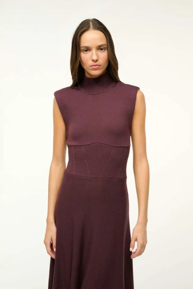 STAUD The Knit Shop LAFAYETTE DRESS Merlot 8211 Women STAUD The Knit Shop LAFAYETTE DRESS Merlot 8211 Women