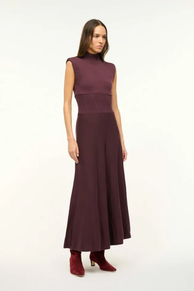 STAUD The Knit Shop LAFAYETTE DRESS Merlot 8211 Women STAUD The Knit Shop LAFAYETTE DRESS Merlot 8211 Women
