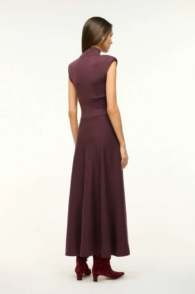 STAUD The Knit Shop LAFAYETTE DRESS Merlot 8211 Women STAUD The Knit Shop LAFAYETTE DRESS Merlot 8211 Women
