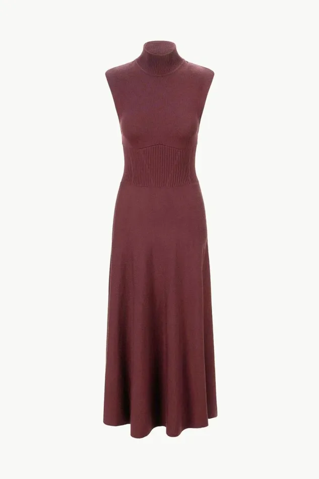 STAUD The Knit Shop LAFAYETTE DRESS Merlot 8211 Women STAUD The Knit Shop LAFAYETTE DRESS Merlot 8211 Women