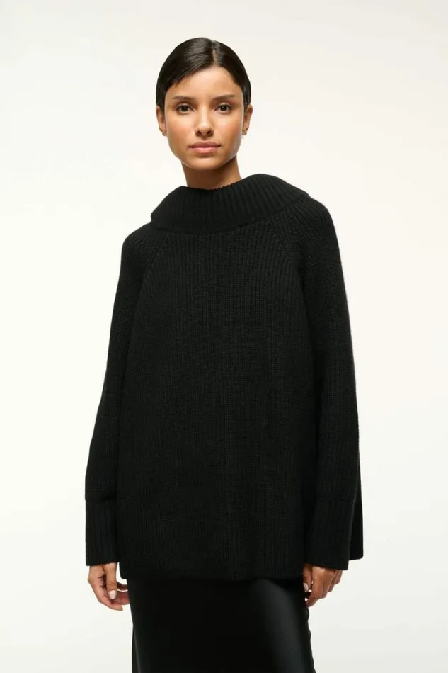 STAUD The Knit Shop WAVERLY SWEATER Black 8211 Women