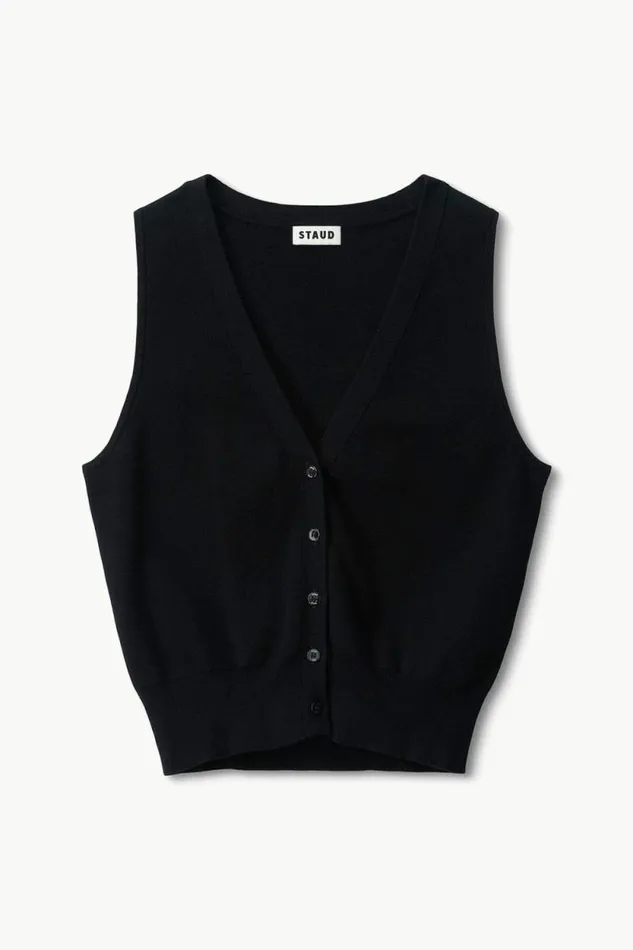 STAUD Tops FICUS SWEATER VEST Black 8211 Women STAUD Tops FICUS SWEATER VEST Black 8211 Women