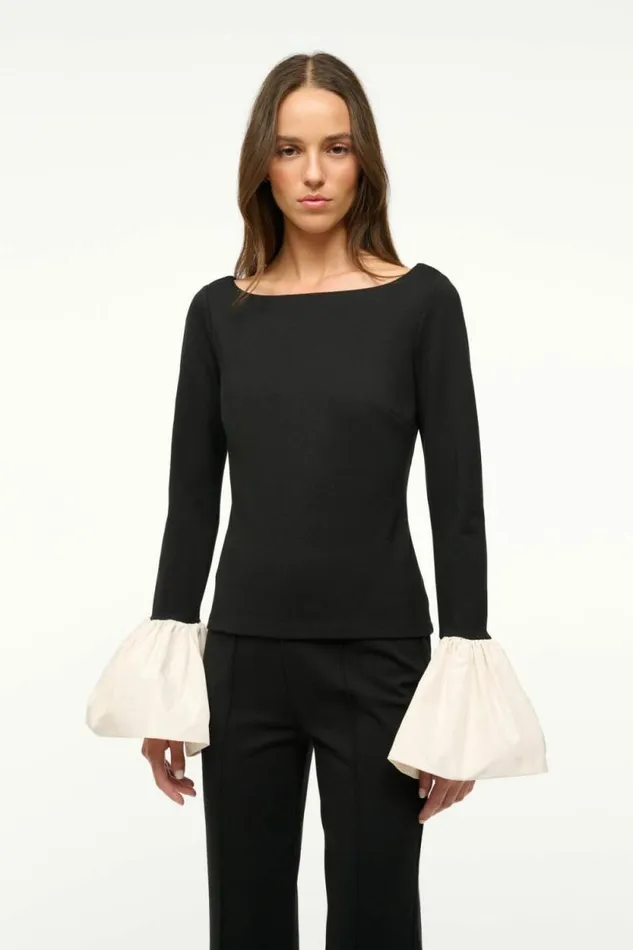 STAUD Tops PAIGE TOP Black Ivory 8211 Women