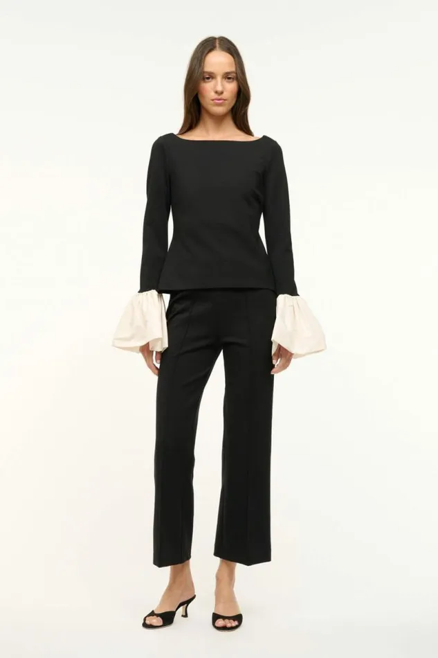 STAUD Tops PAIGE TOP Black Ivory 8211 Women