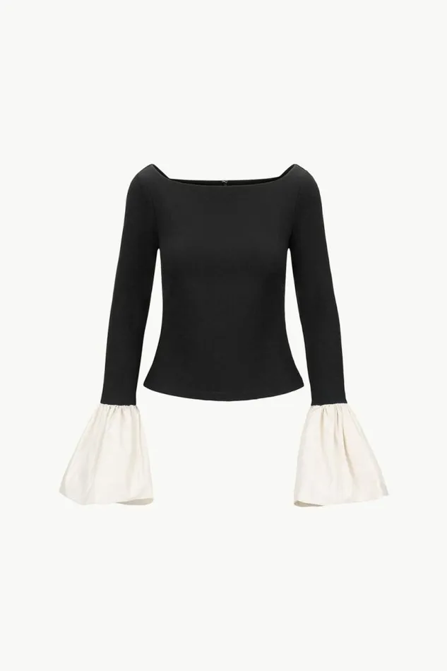 STAUD Tops PAIGE TOP Black Ivory 8211 Women