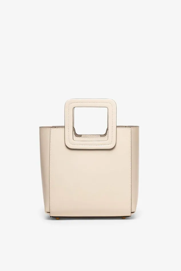 STAUD Totes MINI SHIRLEY LEATHER BAG Cream 8211 Women