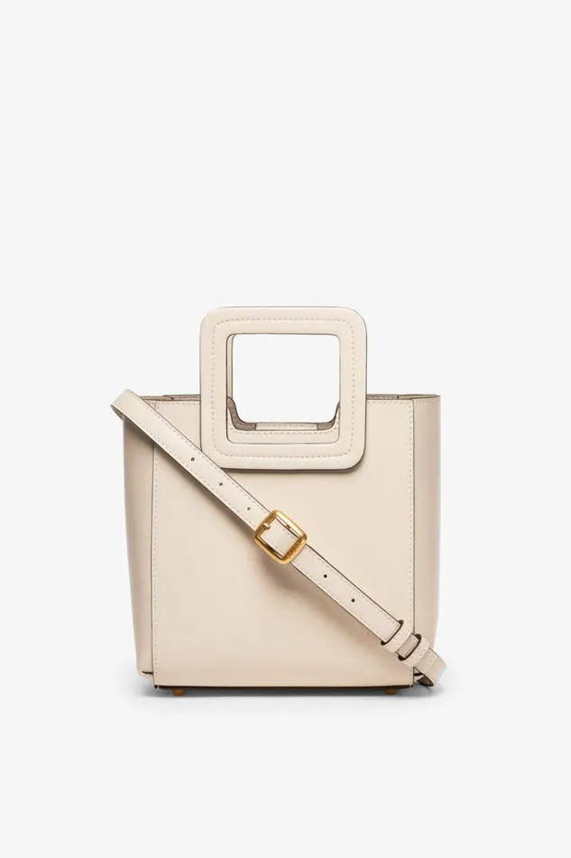 STAUD Totes MINI SHIRLEY LEATHER BAG Cream 8211 Women STAUD Totes MINI SHIRLEY LEATHER BAG Cream 8211 Women
