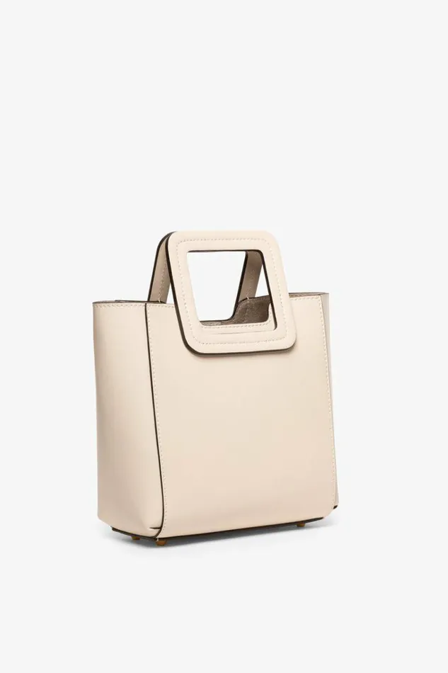 STAUD Totes MINI SHIRLEY LEATHER BAG Cream 8211 Women STAUD Totes MINI SHIRLEY LEATHER BAG Cream 8211 Women