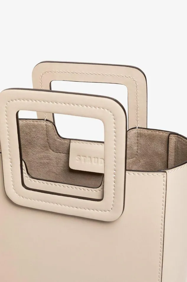 STAUD Totes MINI SHIRLEY LEATHER BAG Cream 8211 Women STAUD Totes MINI SHIRLEY LEATHER BAG Cream 8211 Women