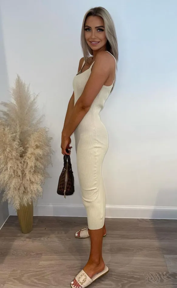 Stone Ribbed Strappy Cami Dress Women Missfiga Midi Dresses Stone Ribbed Strappy Cami Dress Women Missfiga Midi Dresses
