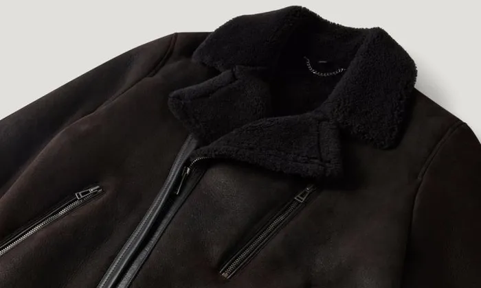 Suede and Shearling Jackets Men Belstaff Rider Jacket Ebony