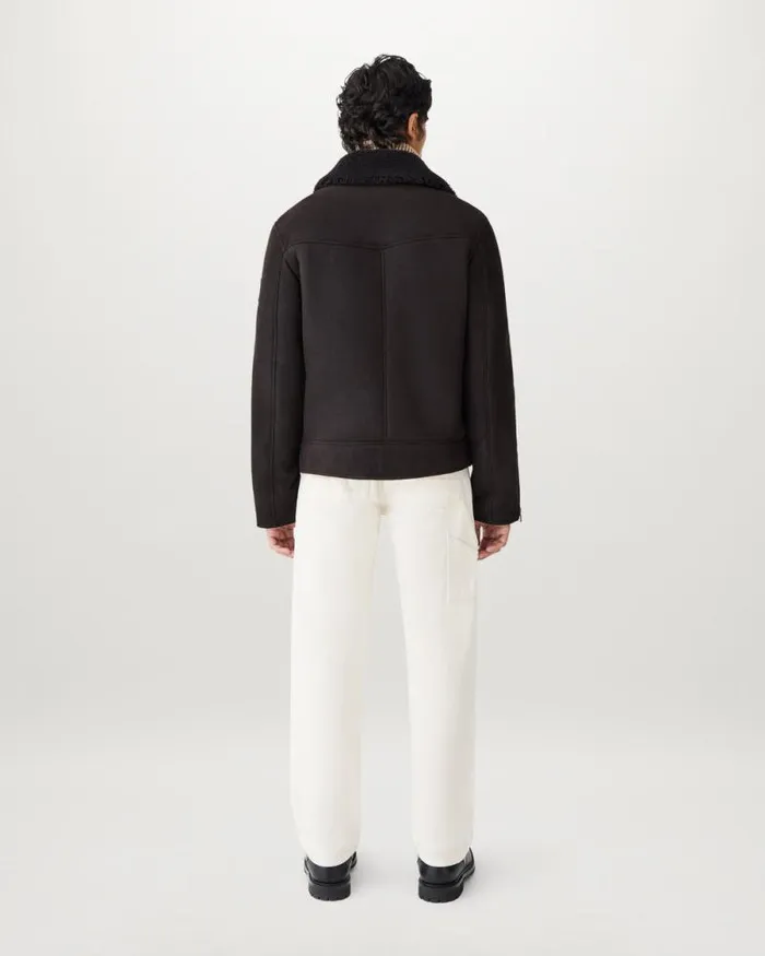 Suede and Shearling Jackets Men Belstaff Rider Jacket Ebony