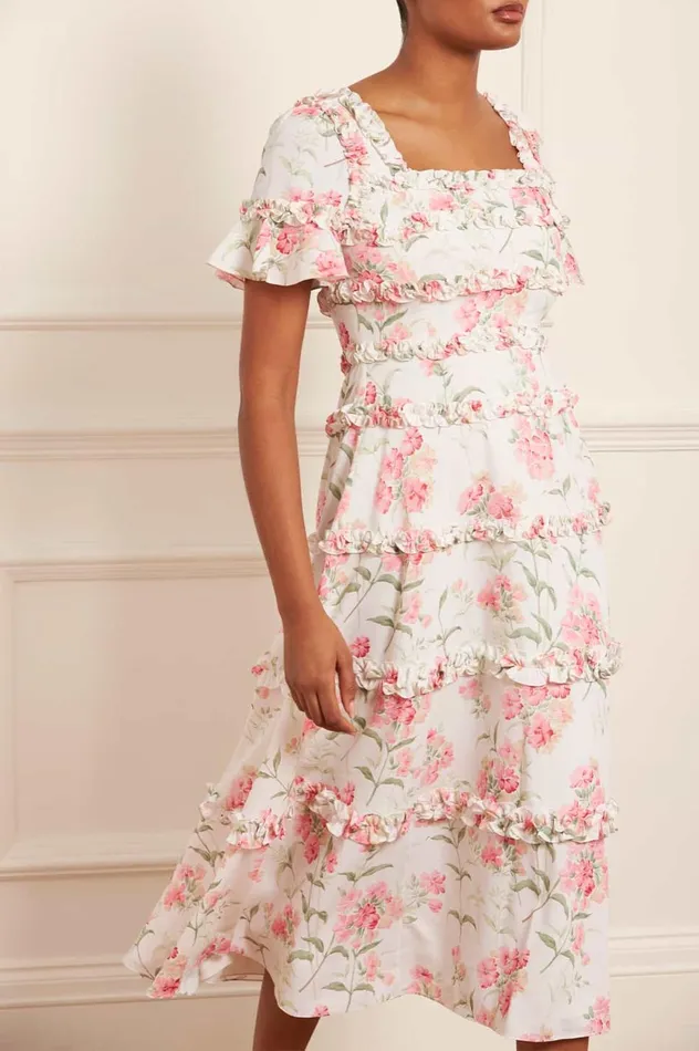 Summer Posy Maya Crepe Ballerina Dress Multi Women Needle and Thread Dresses