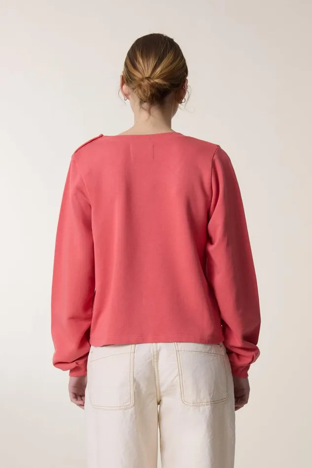 Sweatshirts Women Leon and Harper Sarah Plain Sweatshirt Coral