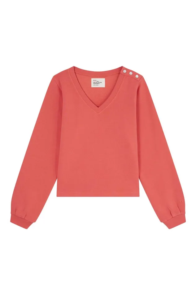 Sweatshirts Women Leon and Harper Sarah Plain Sweatshirt Coral