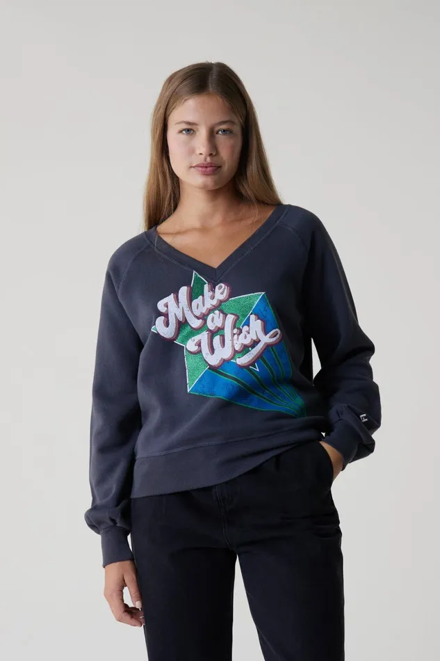 Sweatshirts Women Leon and Harper Shiva Wish Sweatshirt Carbone