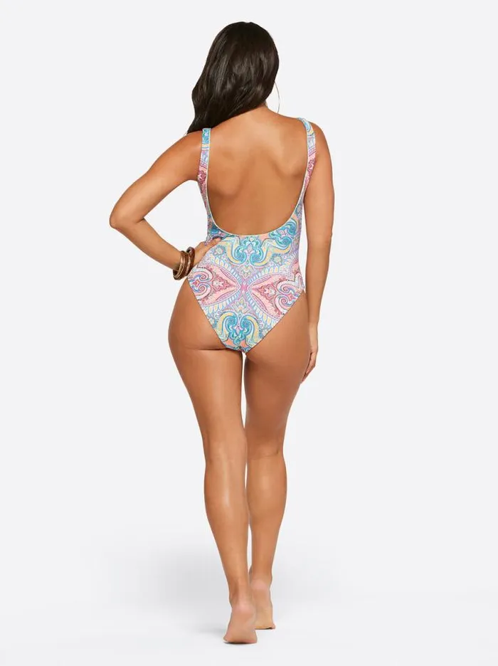 Swim Clothing Jessica Simpson Carnival In Rio Reversible One Piece In Cool Multi