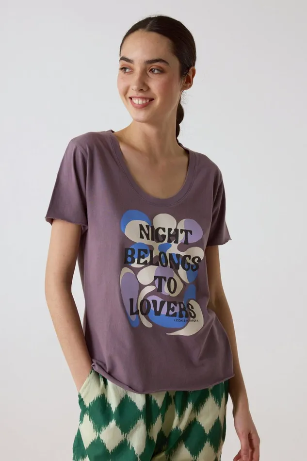 TShirts and Tops Women Leon and Harper Tizia Night TShirt Iris