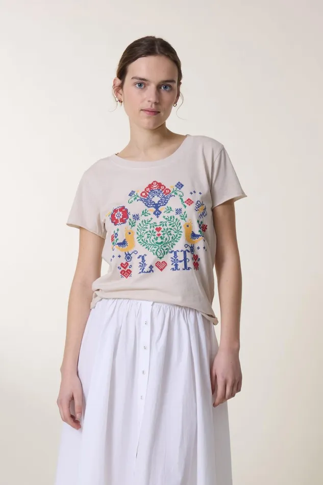 TShirts and Tops Women Leon and Harper Toro Birdy Tshirt Stone