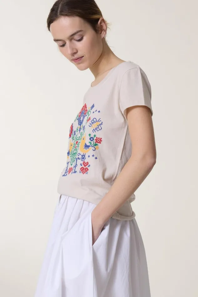 TShirts and Tops Women Leon and Harper Toro Birdy Tshirt Stone
