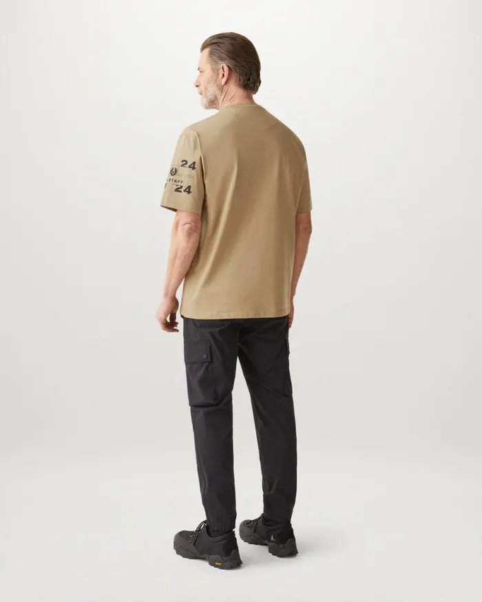 TShirts Men Belstaff Centenary Sleeve Logo TShirt British Khaki