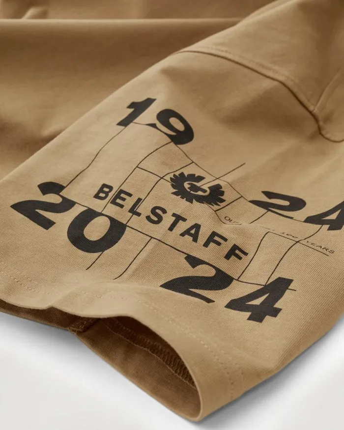 TShirts Men Belstaff Centenary Sleeve Logo TShirt British Khaki