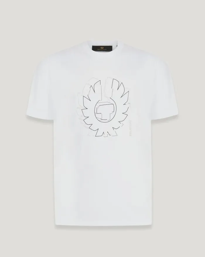 TShirts Men Belstaff Deconstructed Phoenix Graphic TShirt White