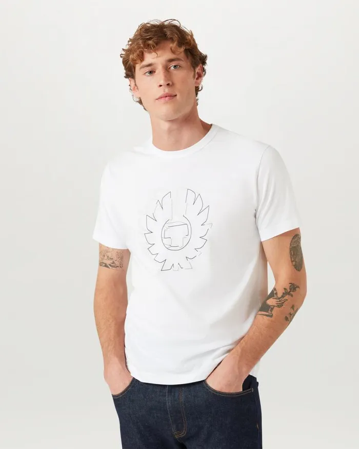TShirts Men Belstaff Deconstructed Phoenix Graphic TShirt White TShirts Men Belstaff Deconstructed Phoenix Graphic TShirt White